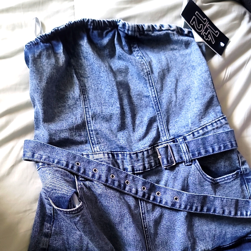 Women's Blue Denim Jump suit Jeans